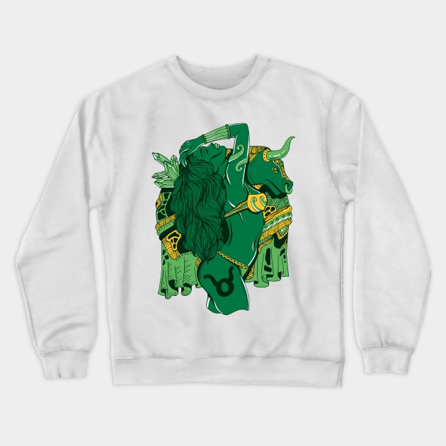 Forrest Green Taurus Beauty Crewneck Sweatshirt by kenallouis